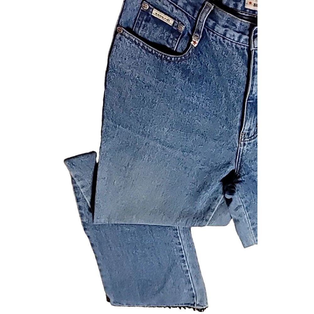Zana Di Jeans Size 11 Blue Butterfly Embroidery Bell Bottom - Picture 2 of 15